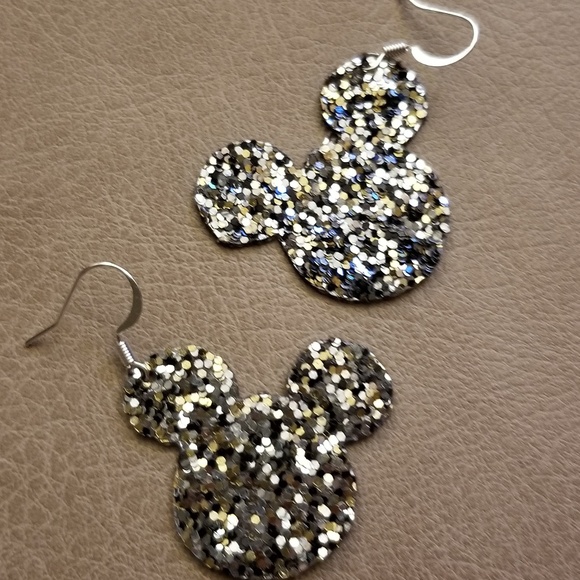 FUN Chunky Glitter Mouse head earrings! - Picture 4 of 4